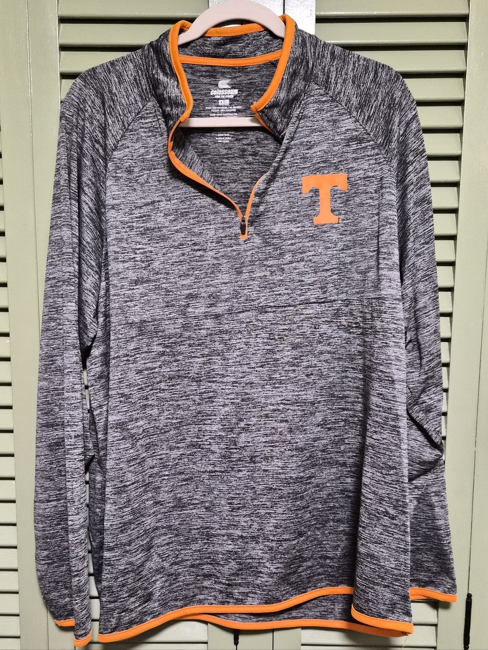 Mens Xl Colosseum Tennessee Volunteers Gray Heather 1/4 Zip Pullover